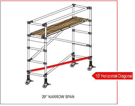 10' Horizontal/Diagonal Brace - Narrow Span